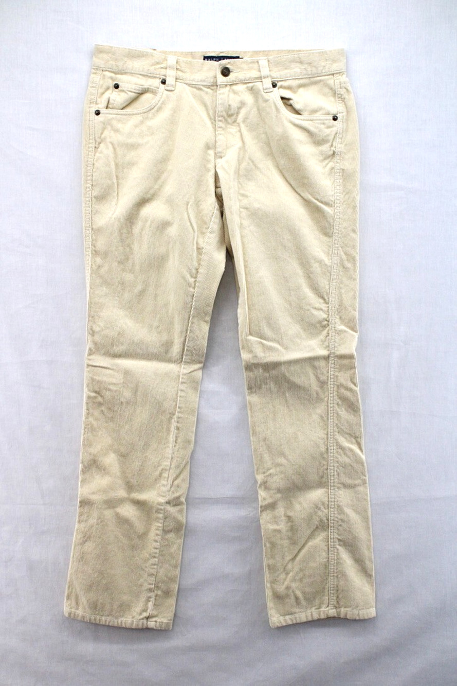 VTG Ralph Lauren Corduroy Pants Womens 6 Beige Straight Leg Cotton 14 Wales